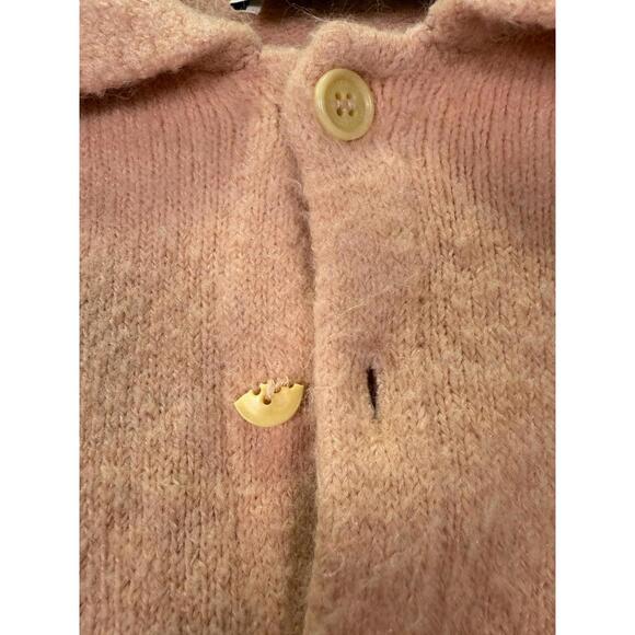 DUNST Pink Open Collar Knit Cardigan Size S with Damaged Buttons - Picture 7 of 9